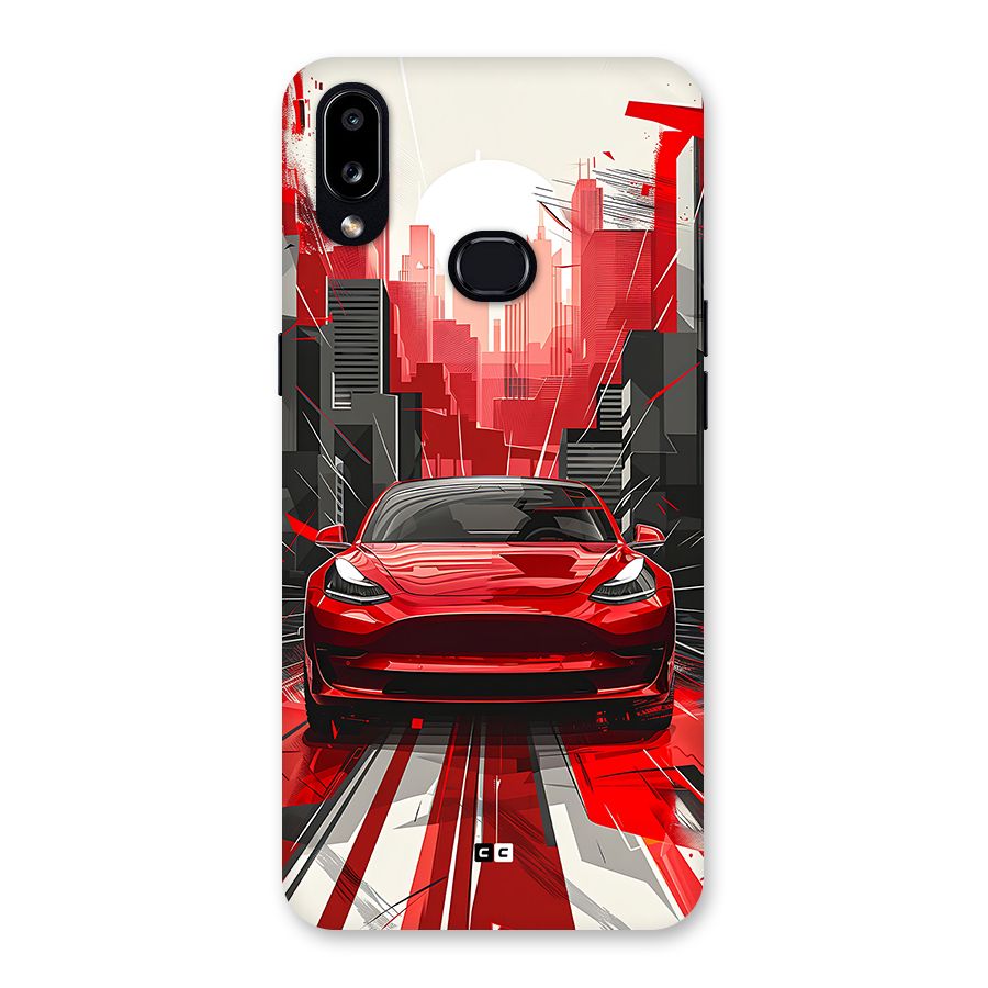 Red And Black Car Back Case for Galaxy A10s