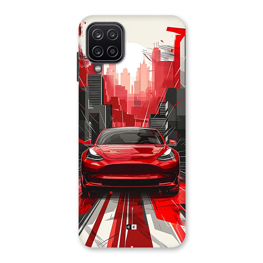 Red And Black Car Back Case for Galaxy A12