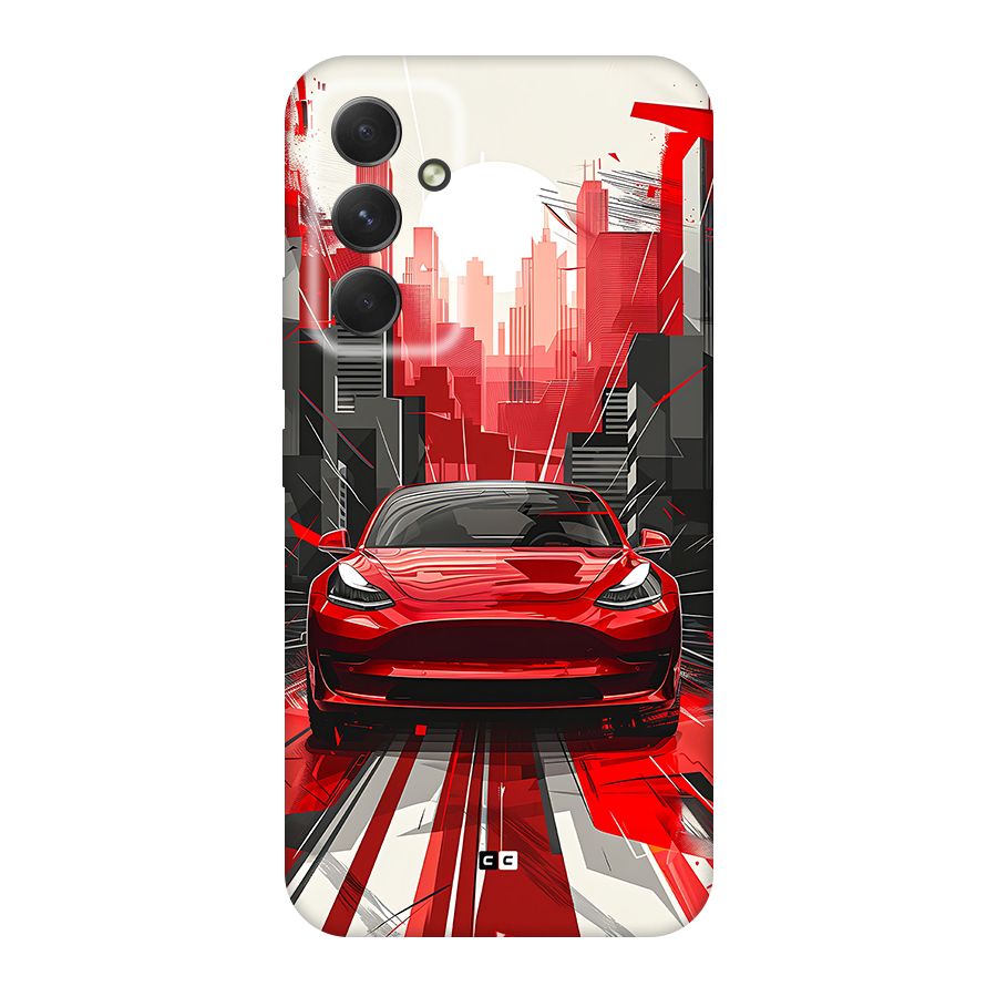Red And Black Car Back Case for Galaxy A54
