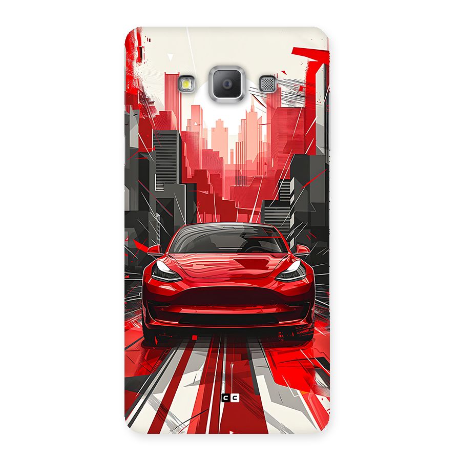 Red And Black Car Back Case for Galaxy A7
