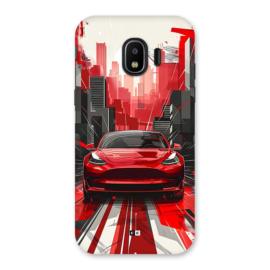 Red And Black Car Back Case for Galaxy J2 Pro 2018