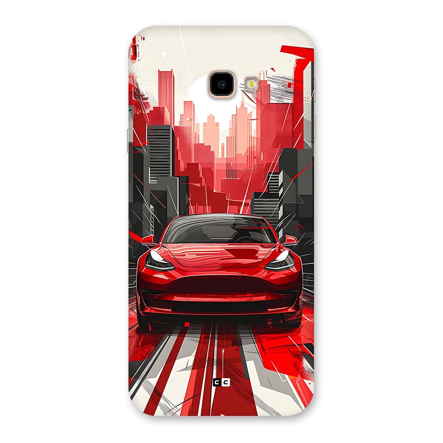 Red And Black Car Back Case for Galaxy J4 Plus