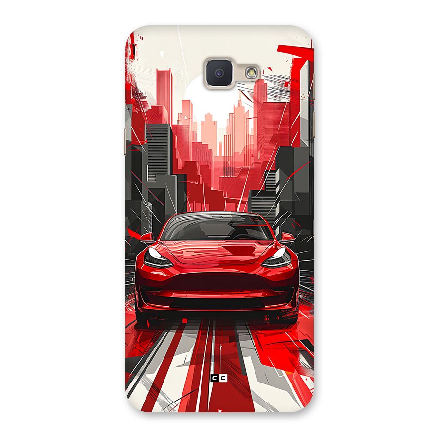 Red And Black Car Back Case for Galaxy J5 Prime