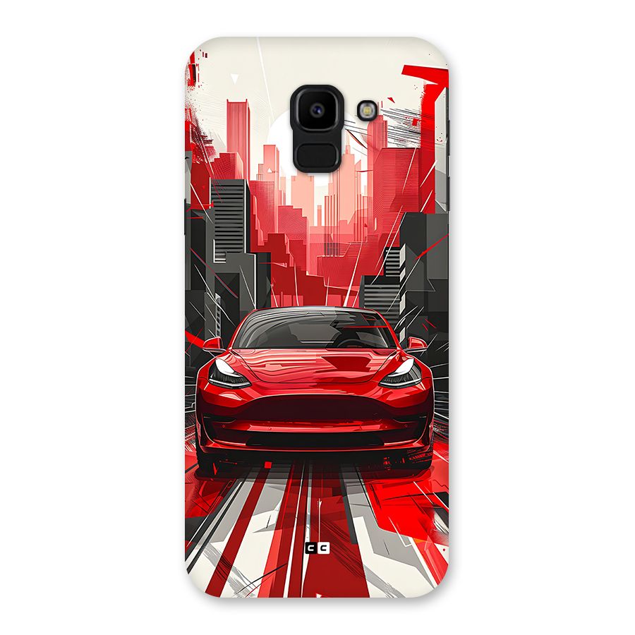 Red And Black Car Back Case for Galaxy J6