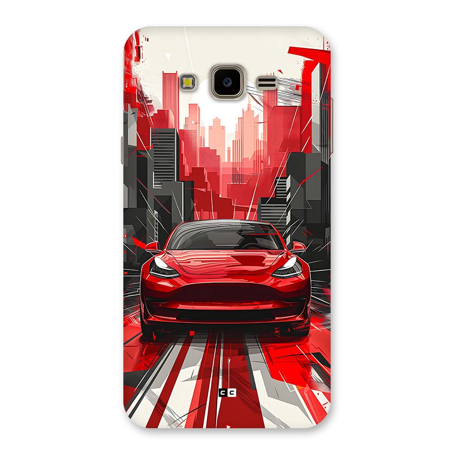 Red And Black Car Back Case for Galaxy J7 Nxt