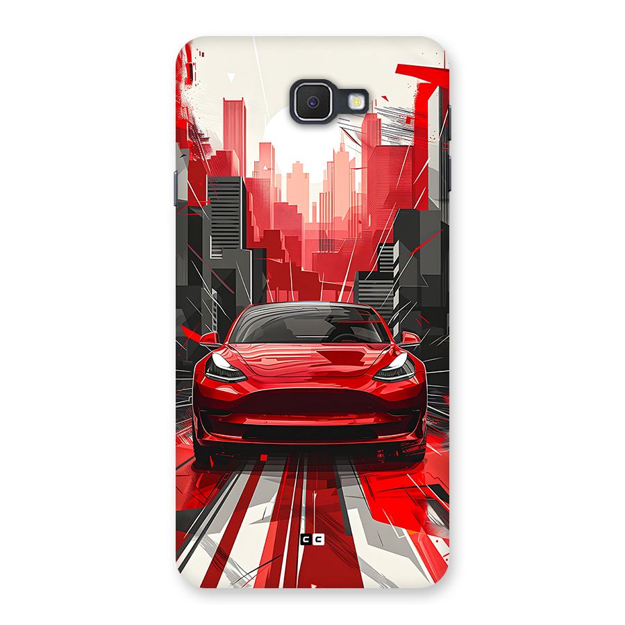 Red And Black Car Back Case for Galaxy J7 Prime