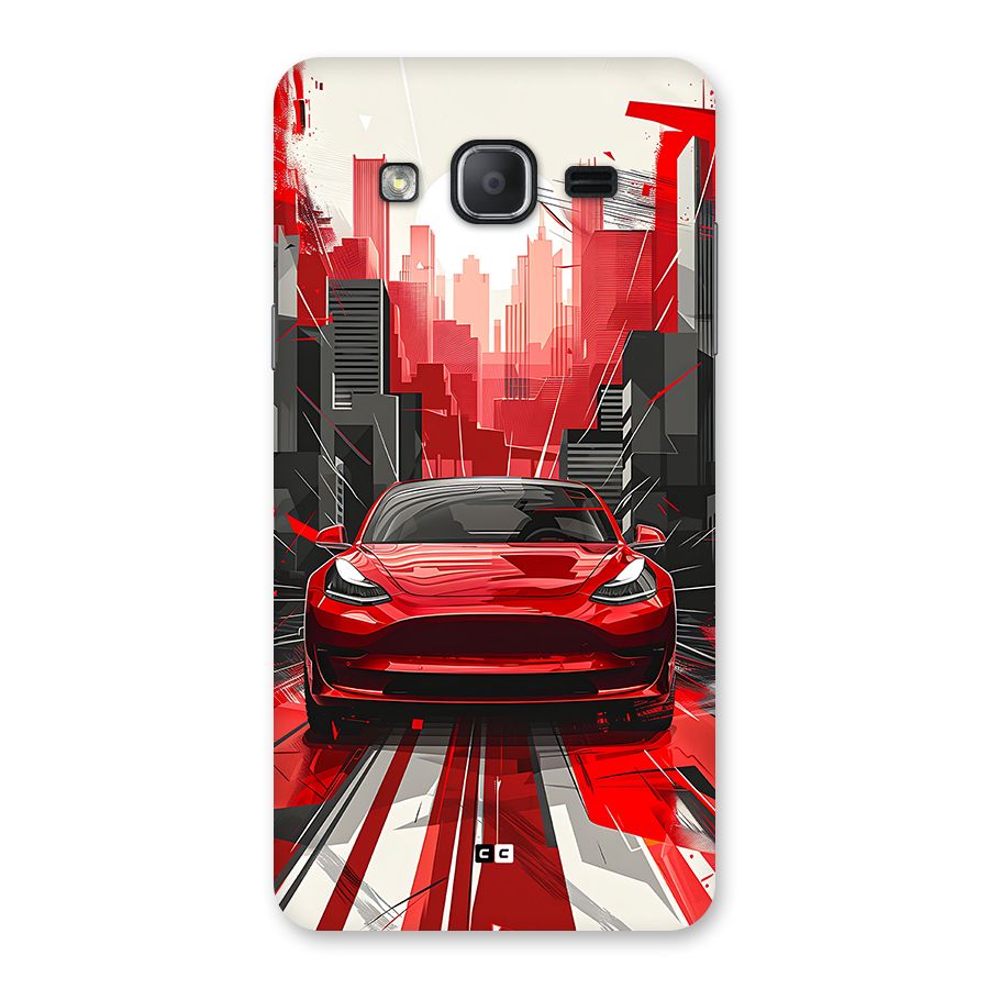 Red And Black Car Back Case for Galaxy On7 Pro