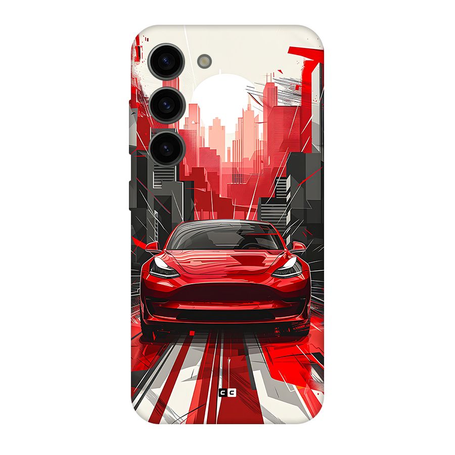 Red And Black Car Back Case for Galaxy S23