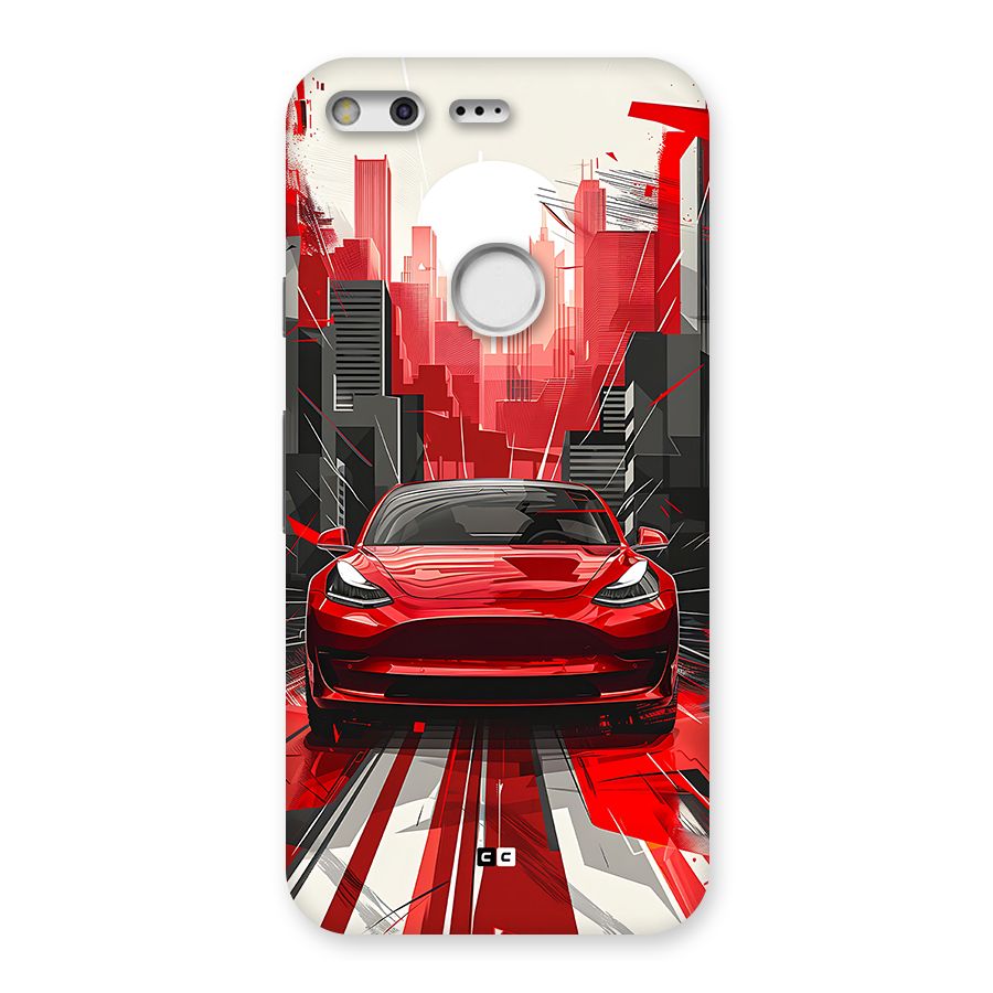 Red And Black Car Back Case for Google Pixel