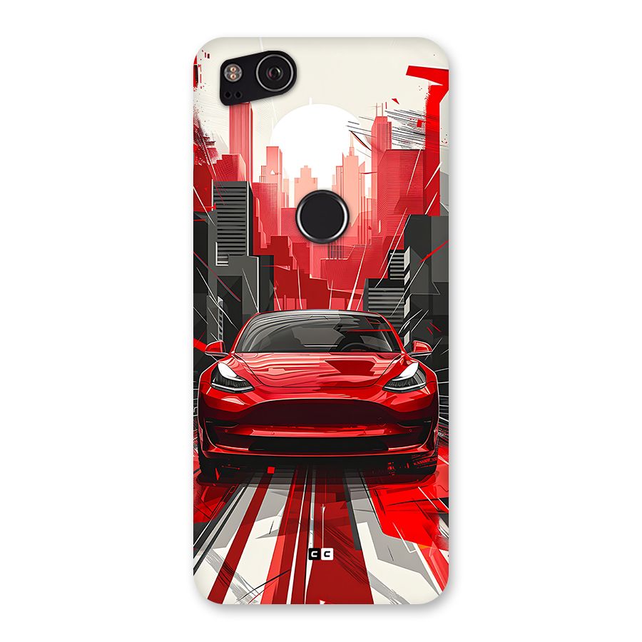 Red And Black Car Back Case for Google Pixel 2