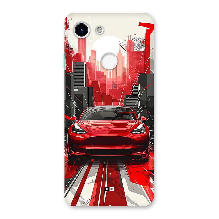 Red And Black Car Back Case for Google Pixel 3