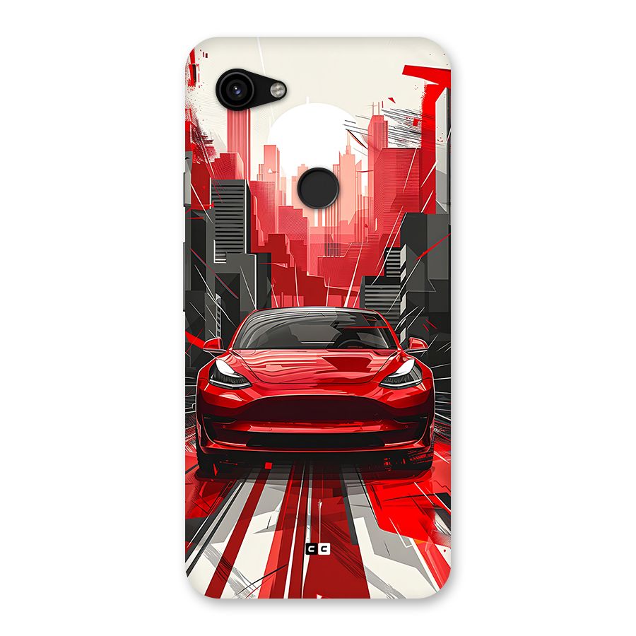 Red And Black Car Back Case for Google Pixel 3a XL