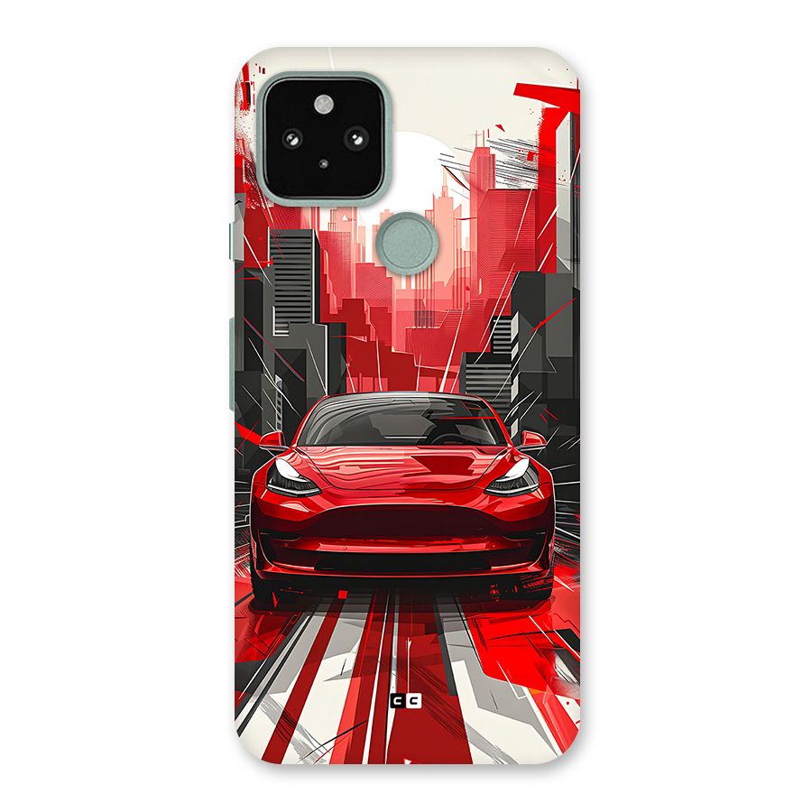 Red And Black Car Back Case for Google Pixel 5