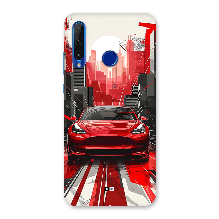 Red And Black Car Back Case for Honor 20i