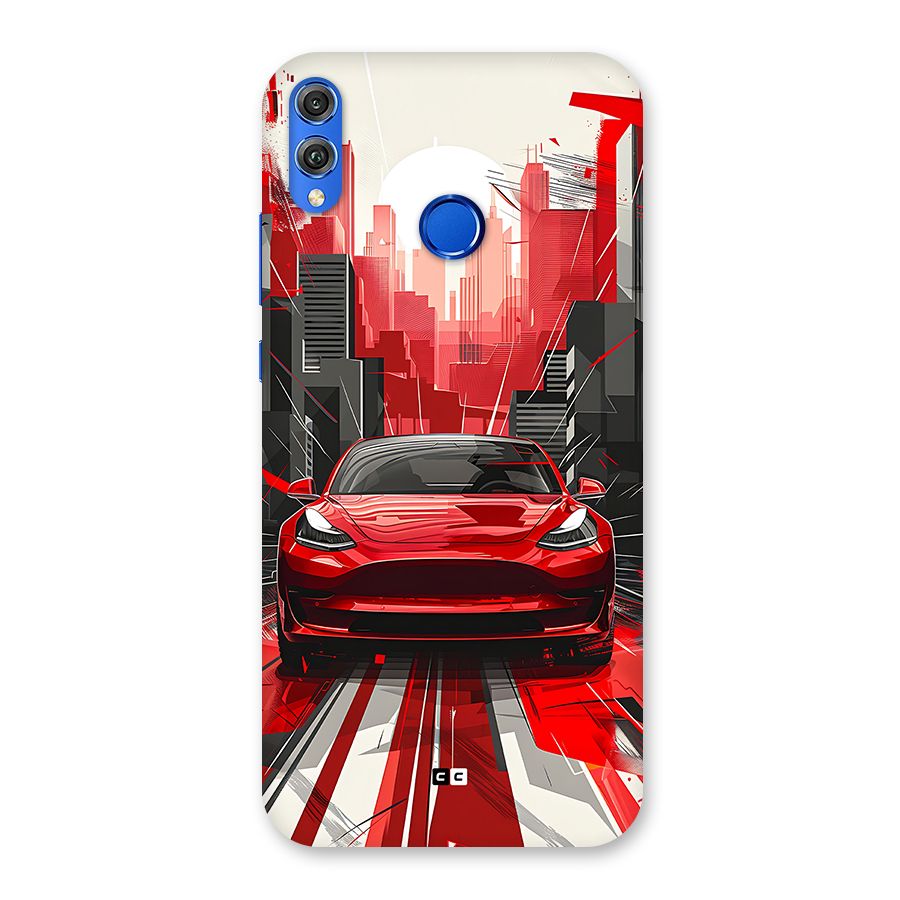 Red And Black Car Back Case for Honor 8X