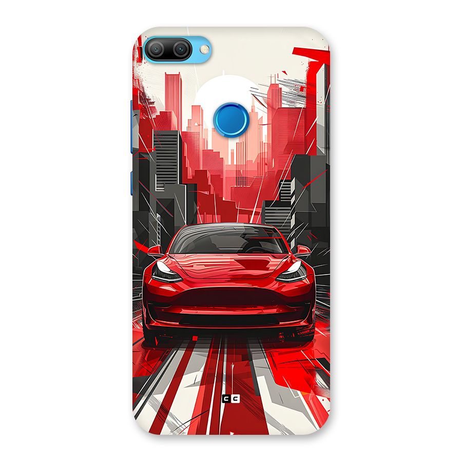 Red And Black Car Back Case for Honor 9N