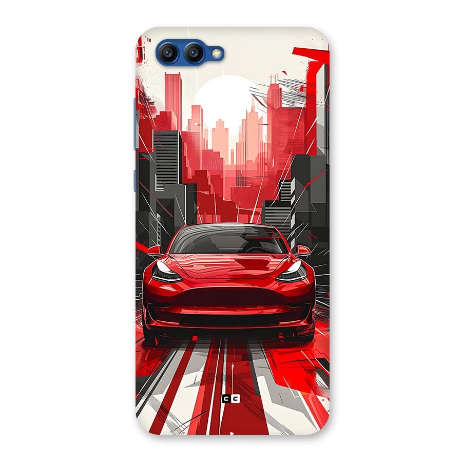 Red And Black Car Back Case for Honor View 10