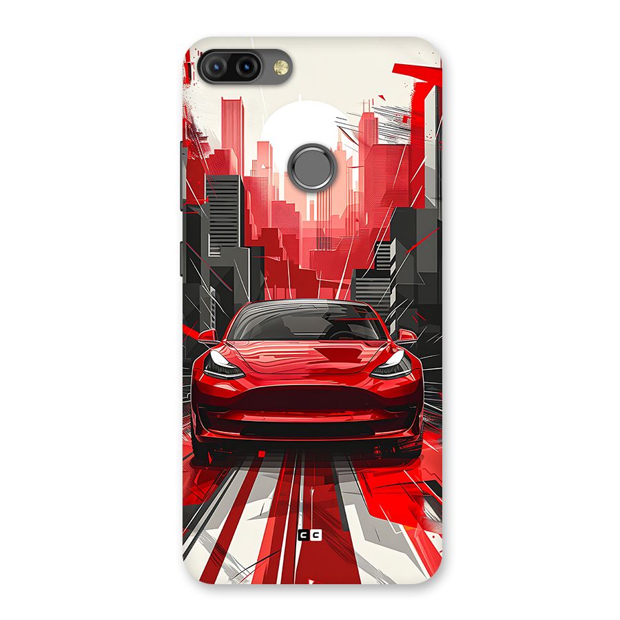 Red And Black Car Back Case for Infinix Hot 6 Pro