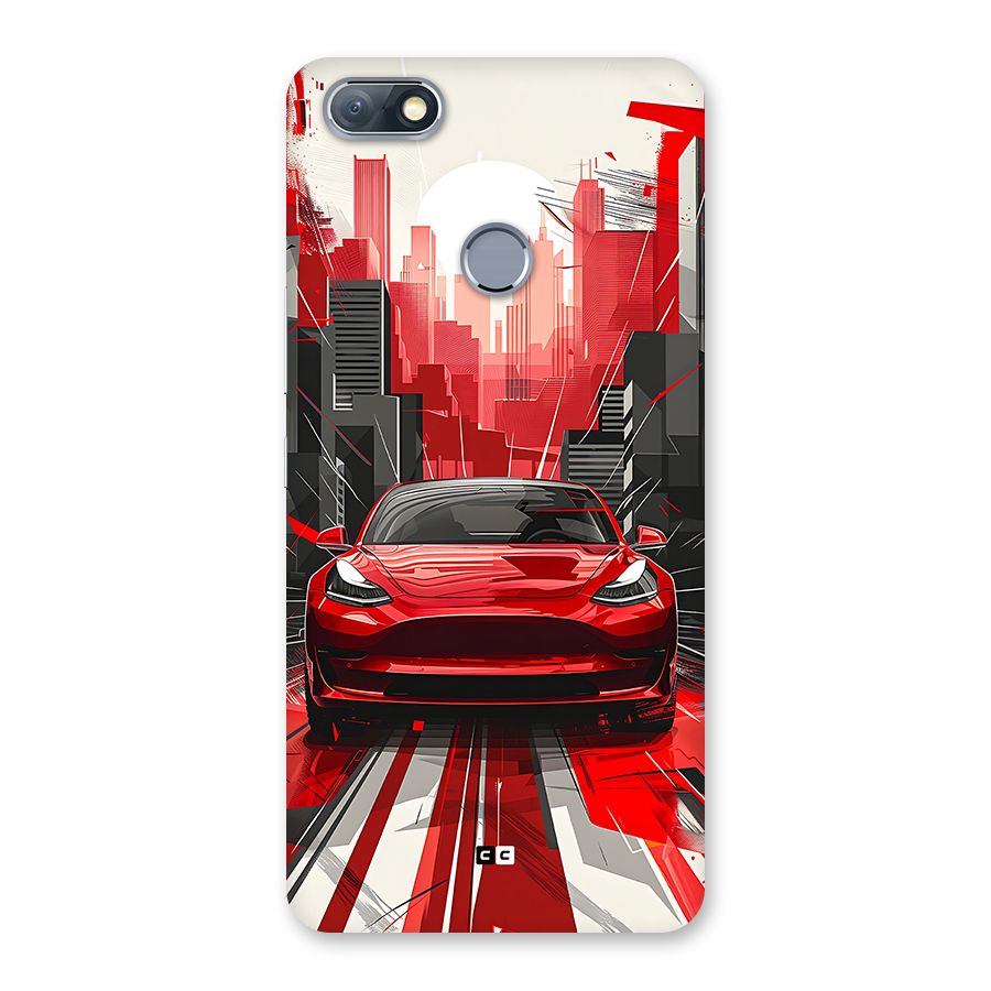 Red And Black Car Back Case for Infinix Note 5