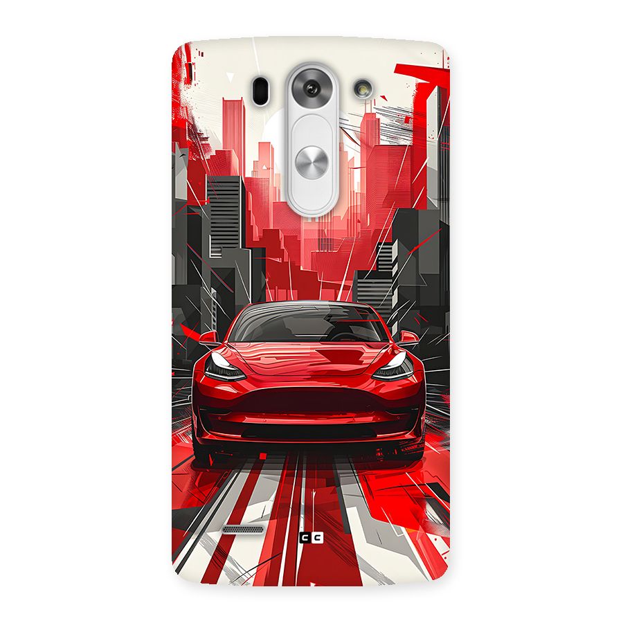 Red And Black Car Back Case for LG G3 Mini