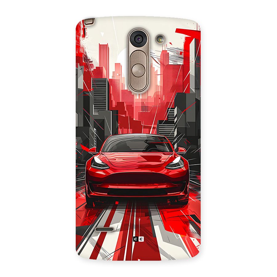 Red And Black Car Back Case for LG G3 Stylus