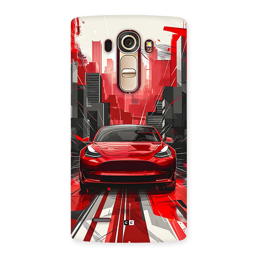 Red And Black Car Back Case for LG G4