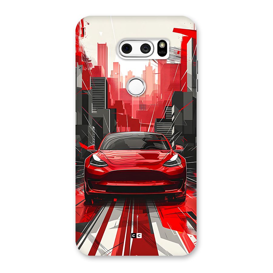 Red And Black Car Back Case for LG V30