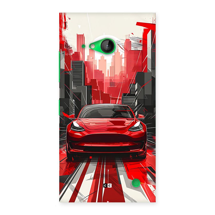 Red And Black Car Back Case for Lumia 730