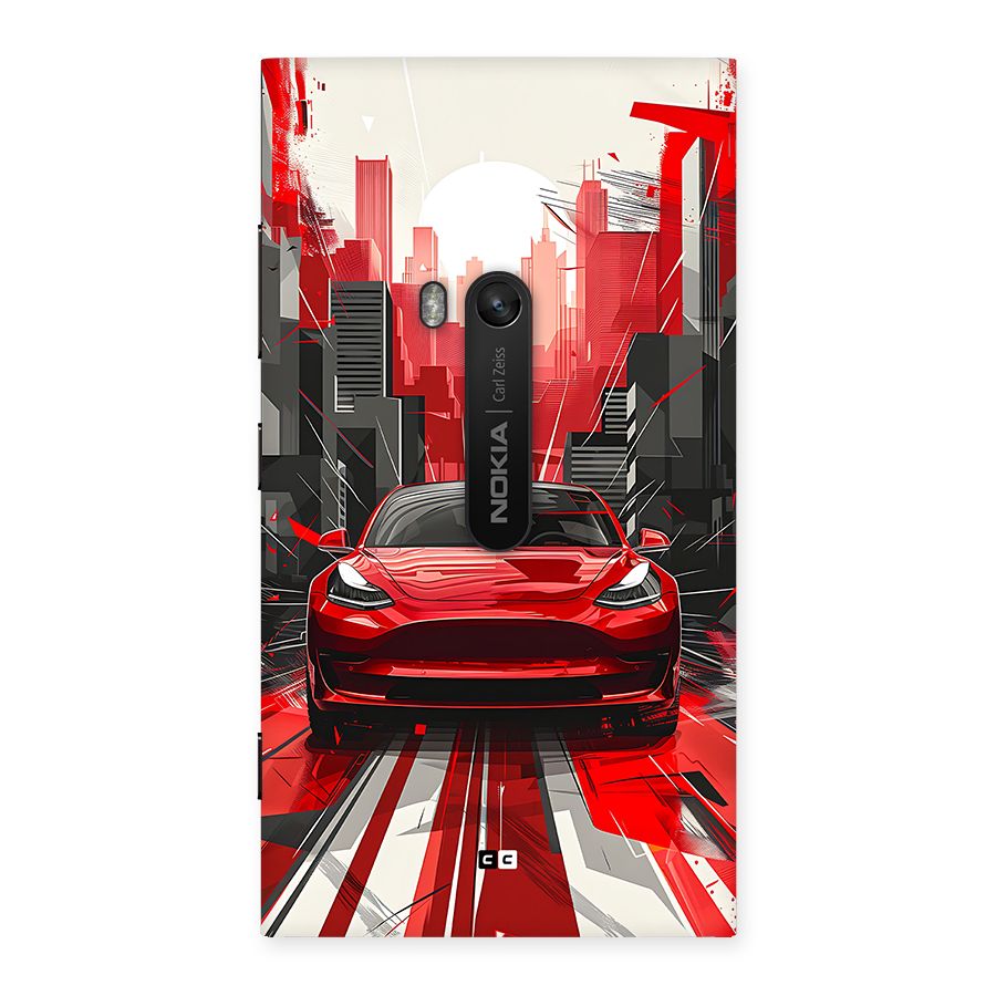 Red And Black Car Back Case for Lumia 920