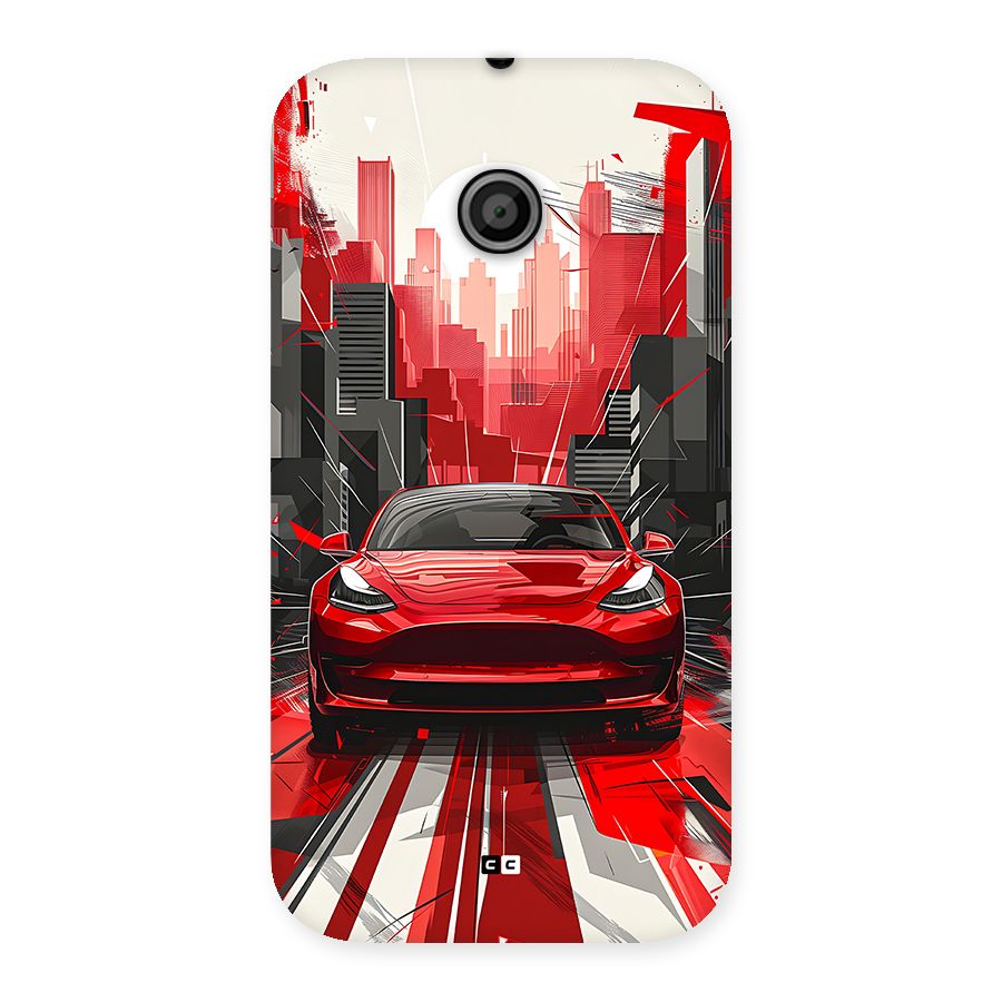Red And Black Car Back Case for Moto E
