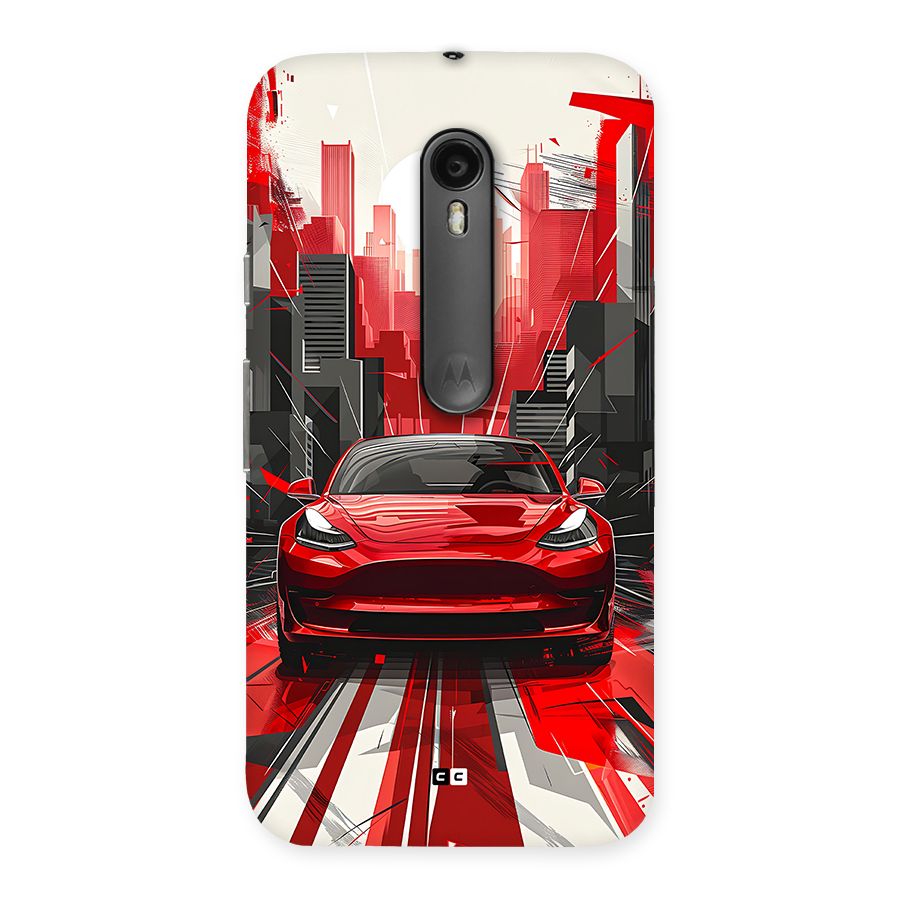 Red And Black Car Back Case for Moto G3