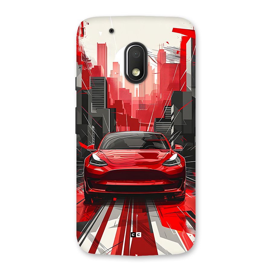 Red And Black Car Back Case for Moto G4 Play