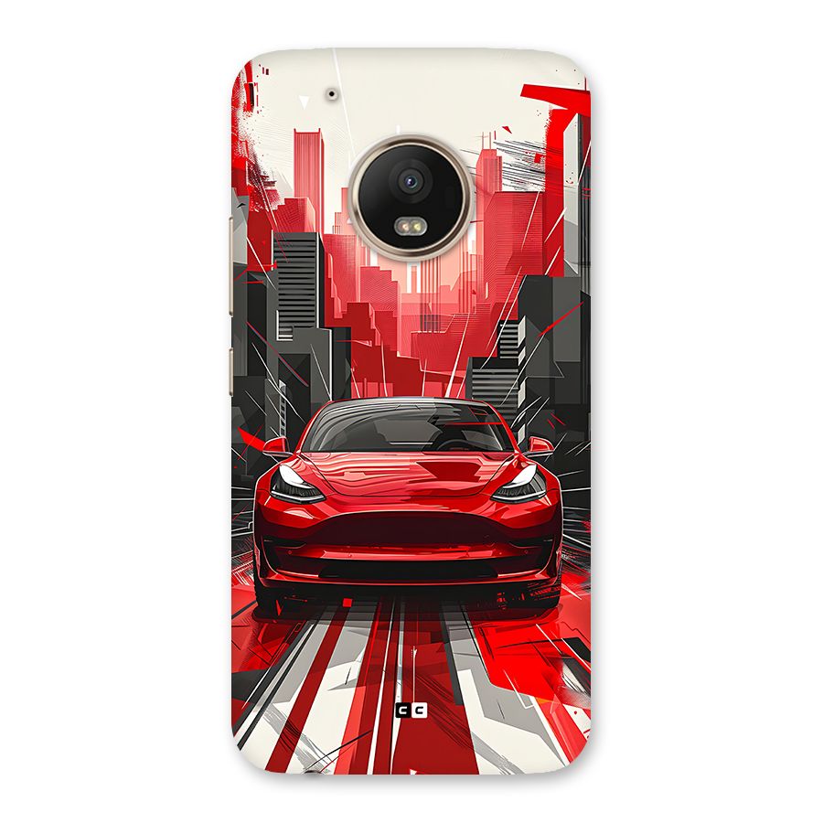 Red And Black Car Back Case for Moto G5 Plus