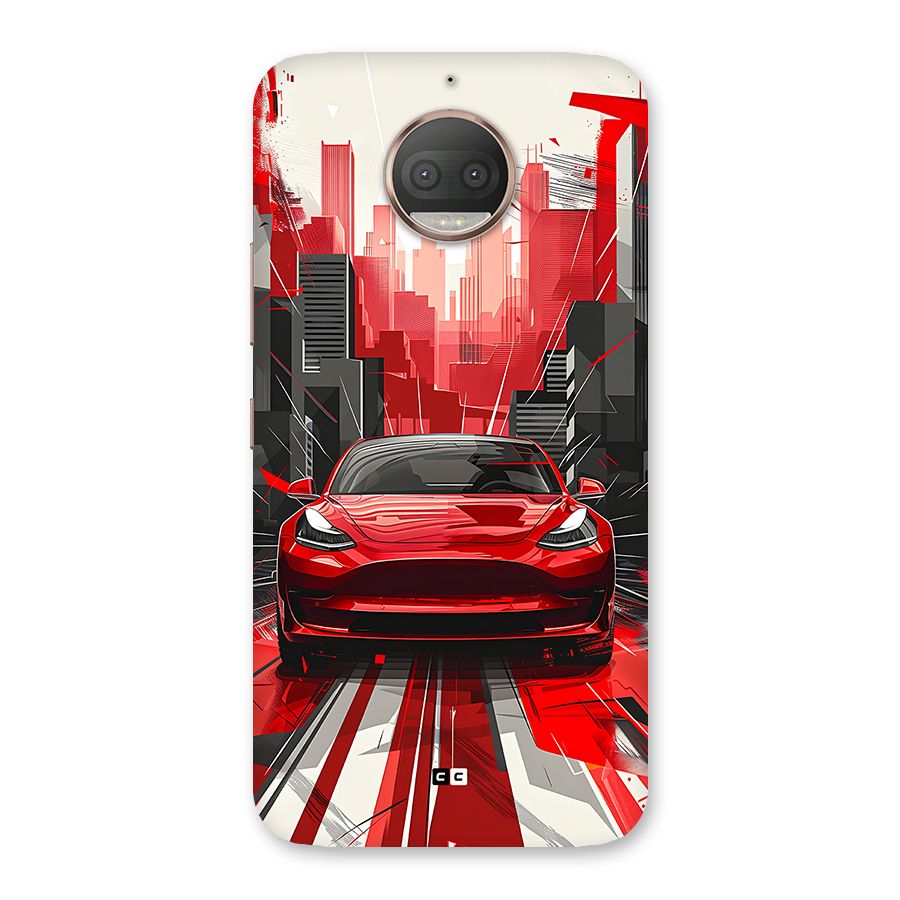 Red And Black Car Back Case for Moto G5s Plus