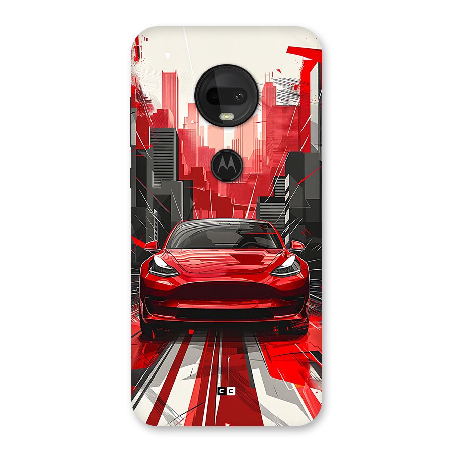 Red And Black Car Back Case for Moto G7