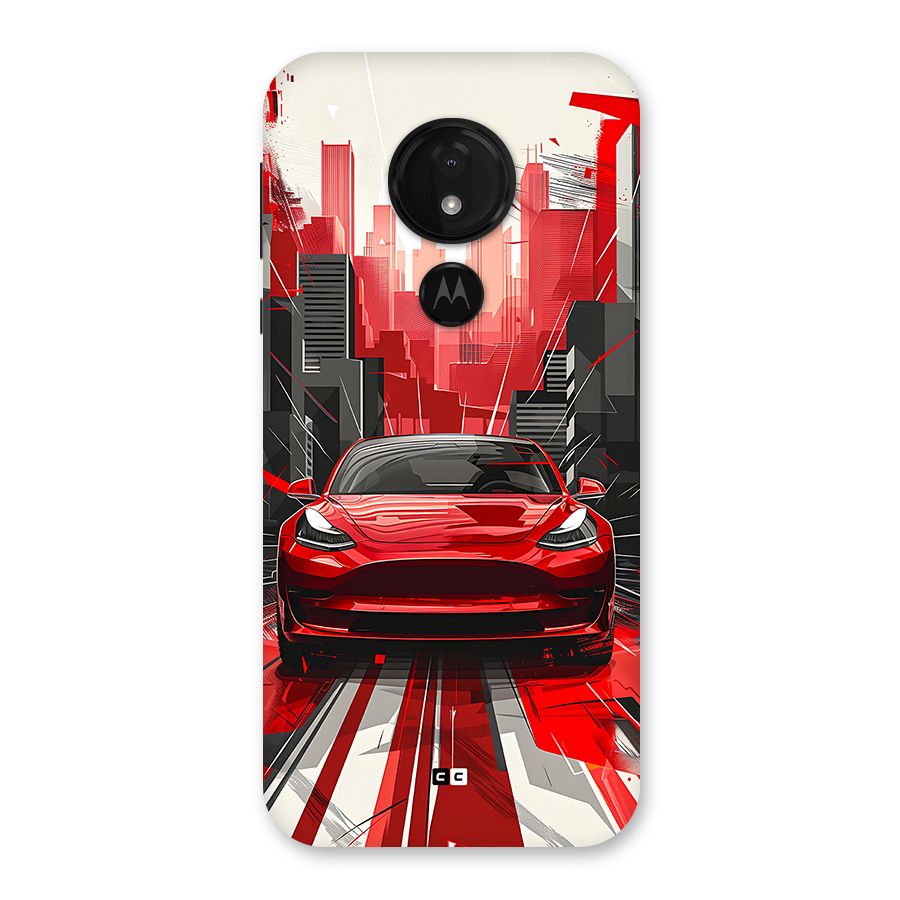 Red And Black Car Back Case for Moto G7 Power