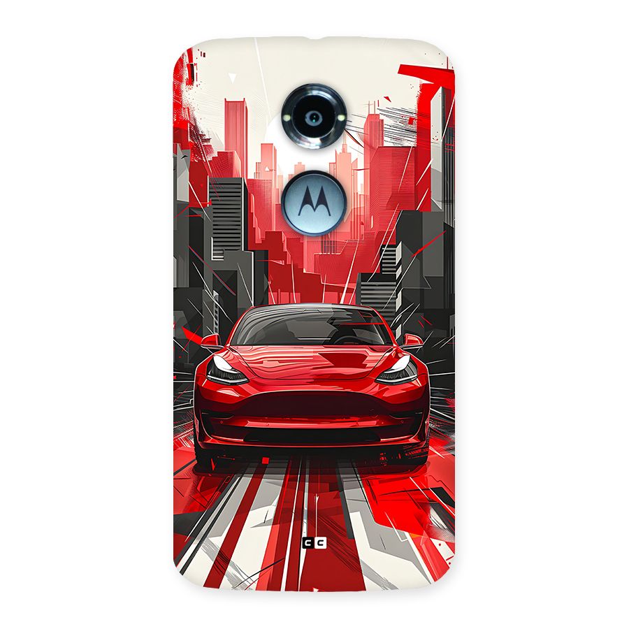 Red And Black Car Back Case for Moto X2