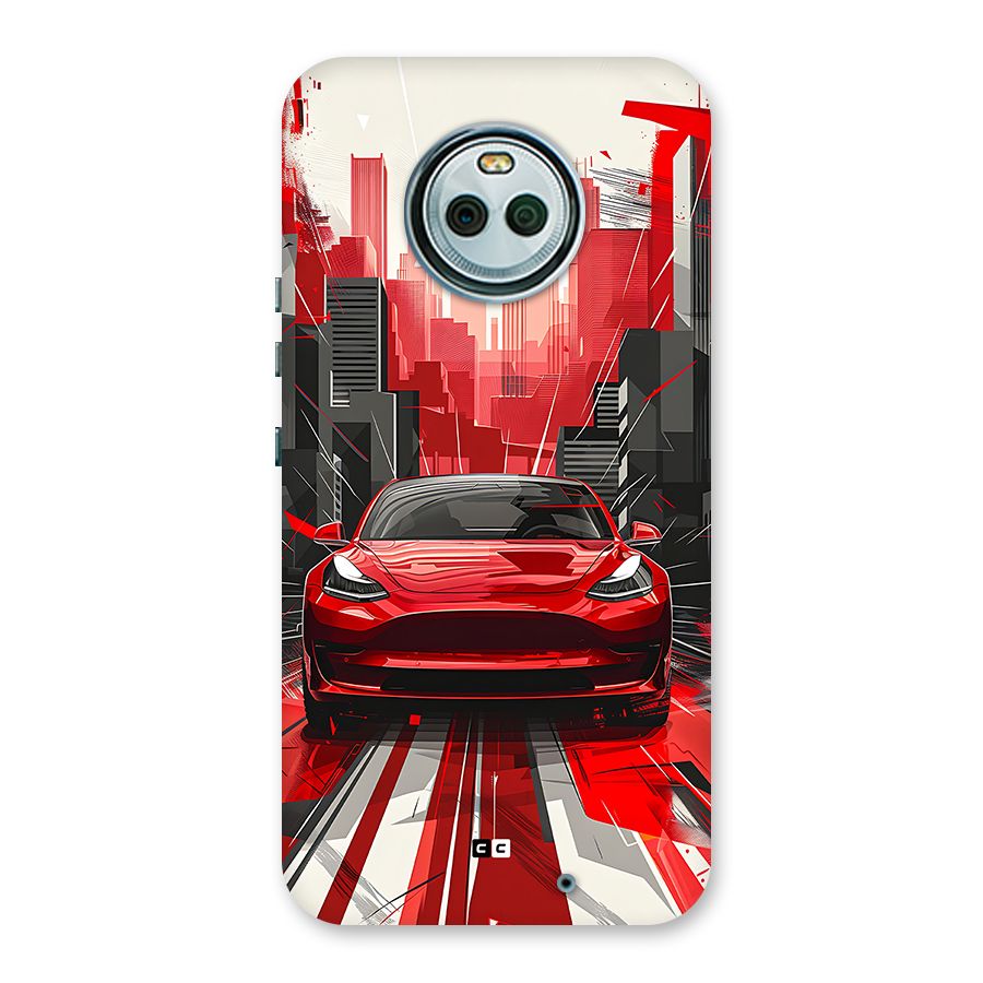 Red And Black Car Back Case for Moto X4