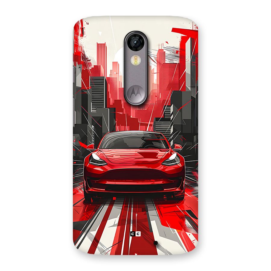 Red And Black Car Back Case for Moto X Force
