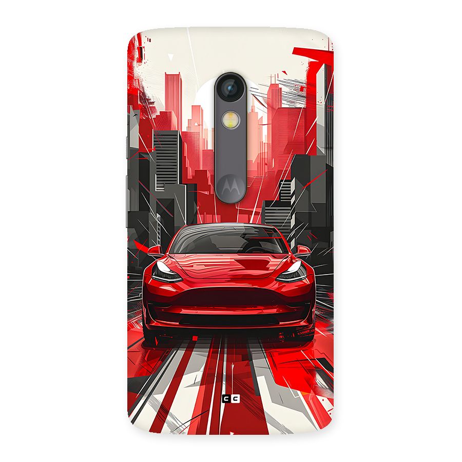 Red And Black Car Back Case for Moto X Play