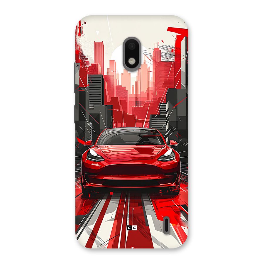Red And Black Car Back Case for Nokia 2.2