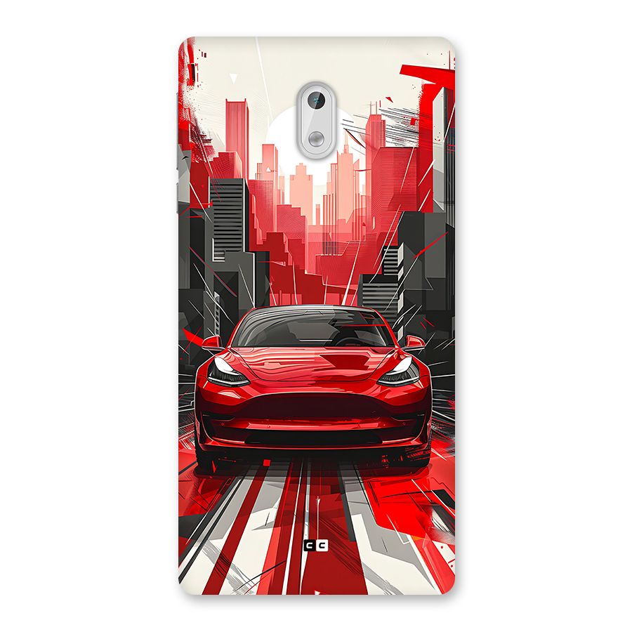 Red And Black Car Back Case for Nokia 3