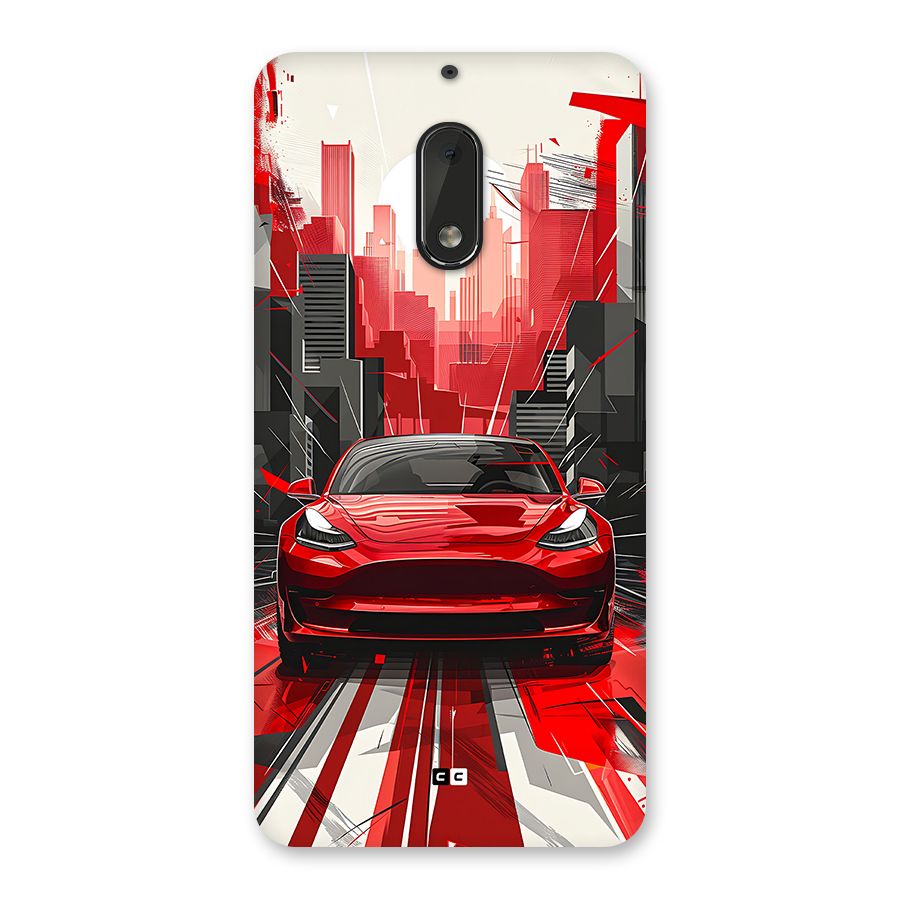 Red And Black Car Back Case for Nokia 6
