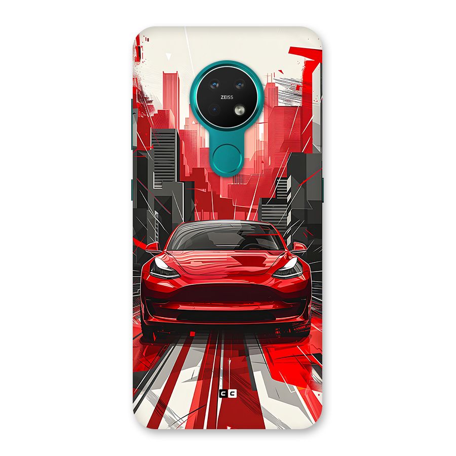 Red And Black Car Back Case for Nokia 7.2