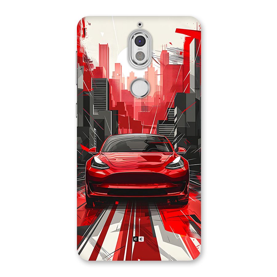 Red And Black Car Back Case for Nokia 7