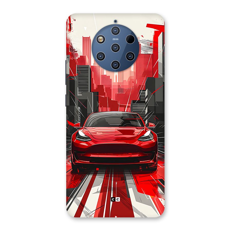 Red And Black Car Back Case for Nokia 9 PureView
