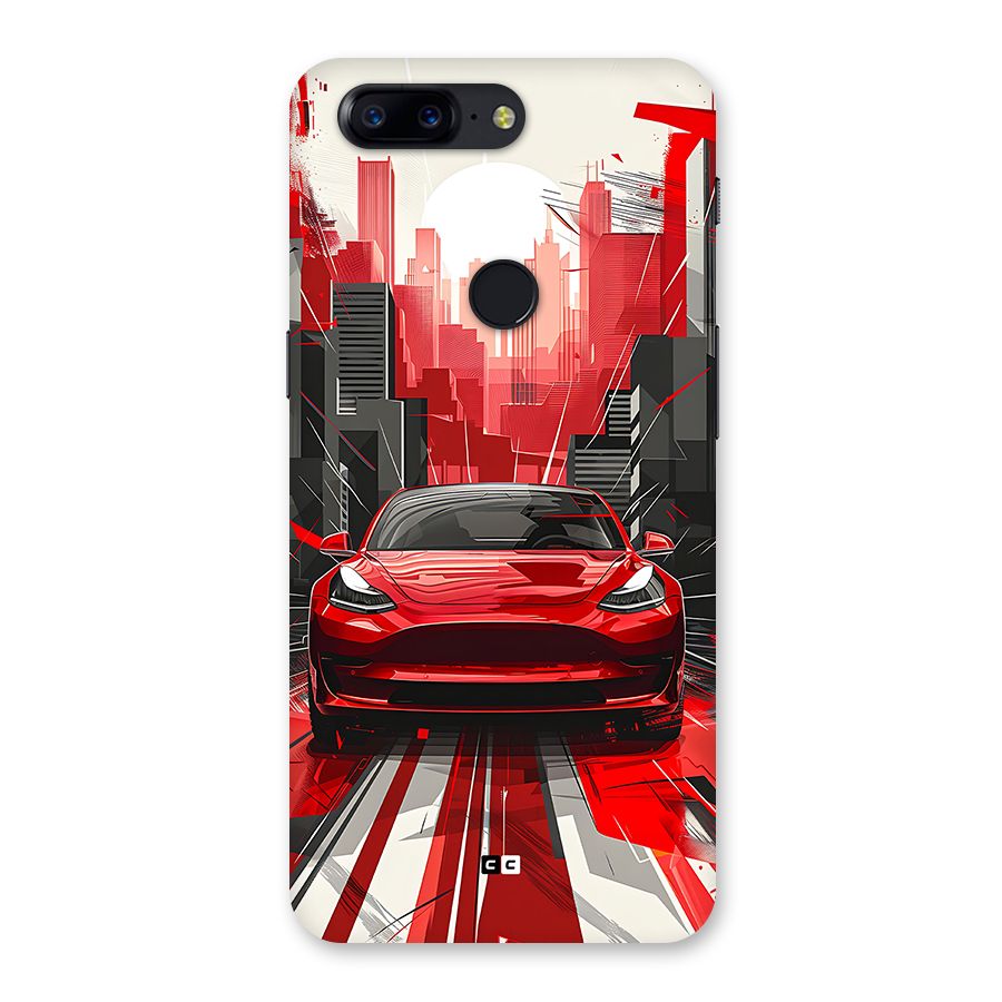 Red And Black Car Back Case for OnePlus 5T