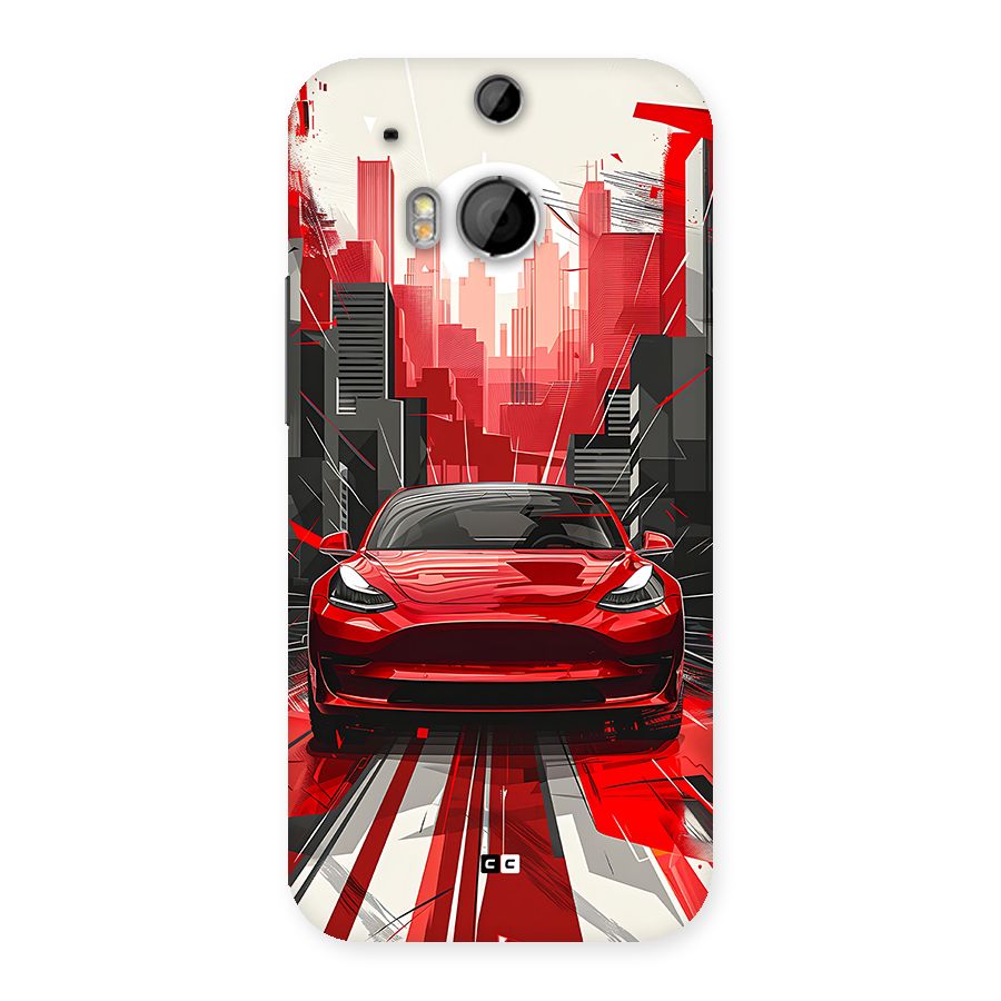 Red And Black Car Back Case for One M8