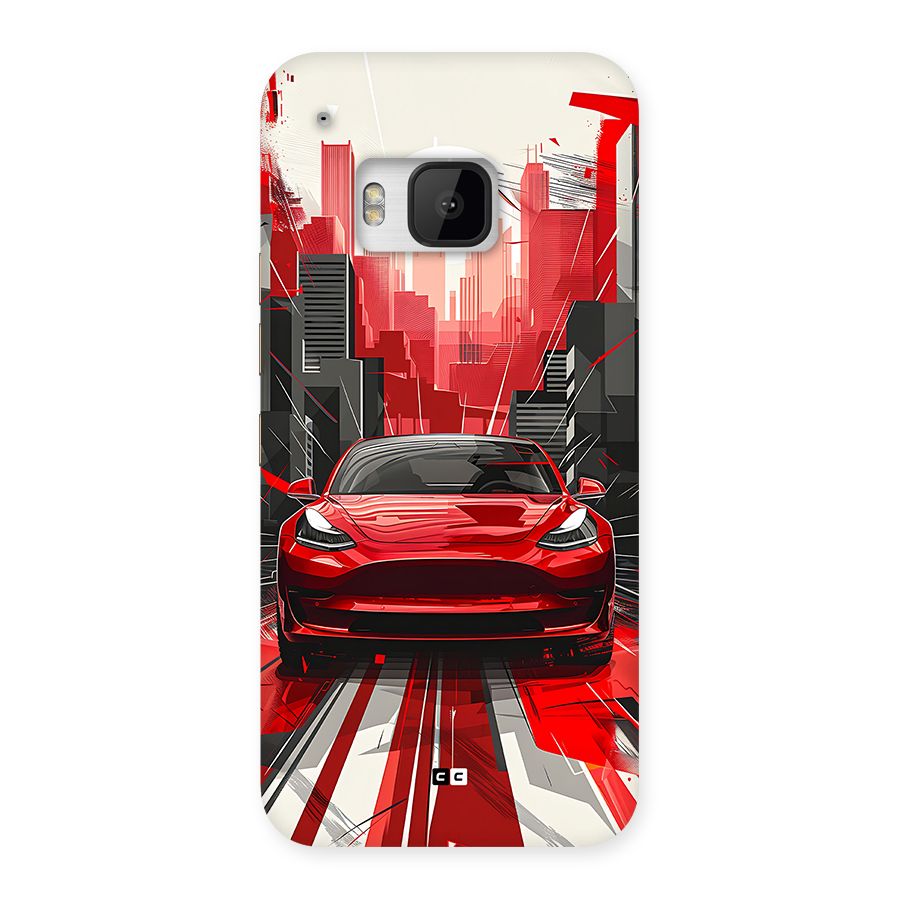 Red And Black Car Back Case for One M9