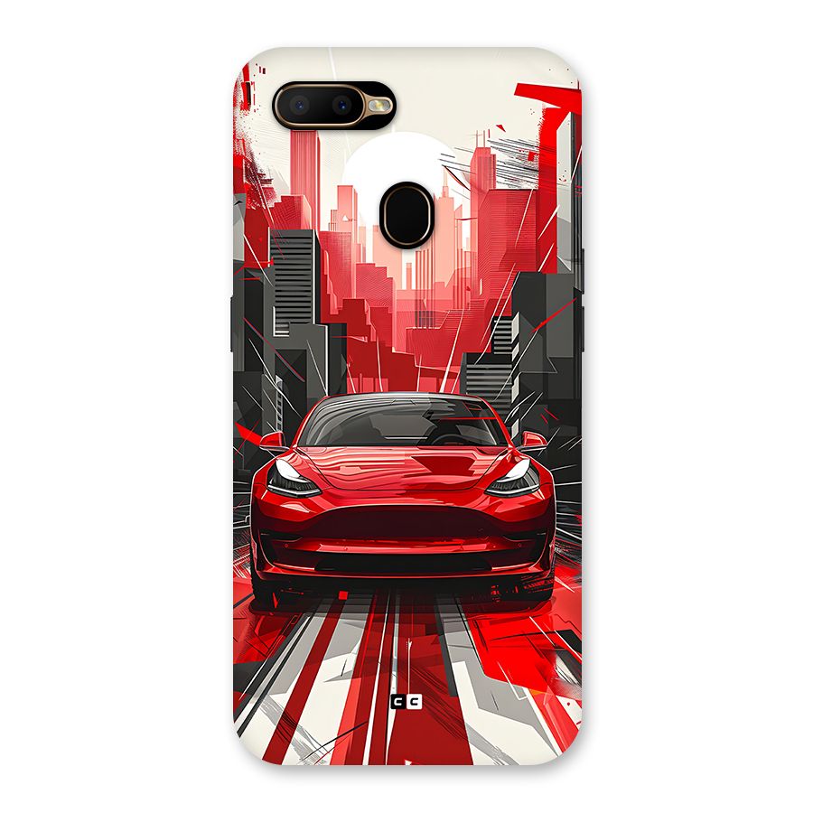 Red And Black Car Back Case for Oppo A5s
